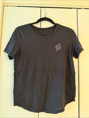 Lululemon Peloton Black Short Sleeve Performance Tee with Chest Logo